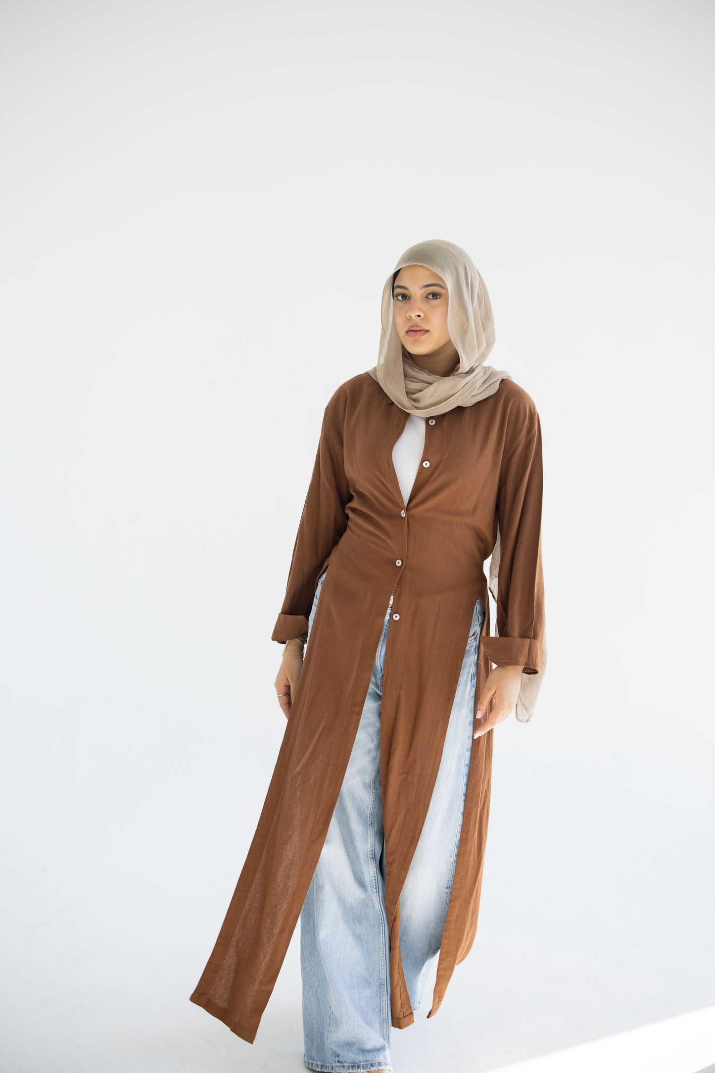 Shirt Dress -Coffee