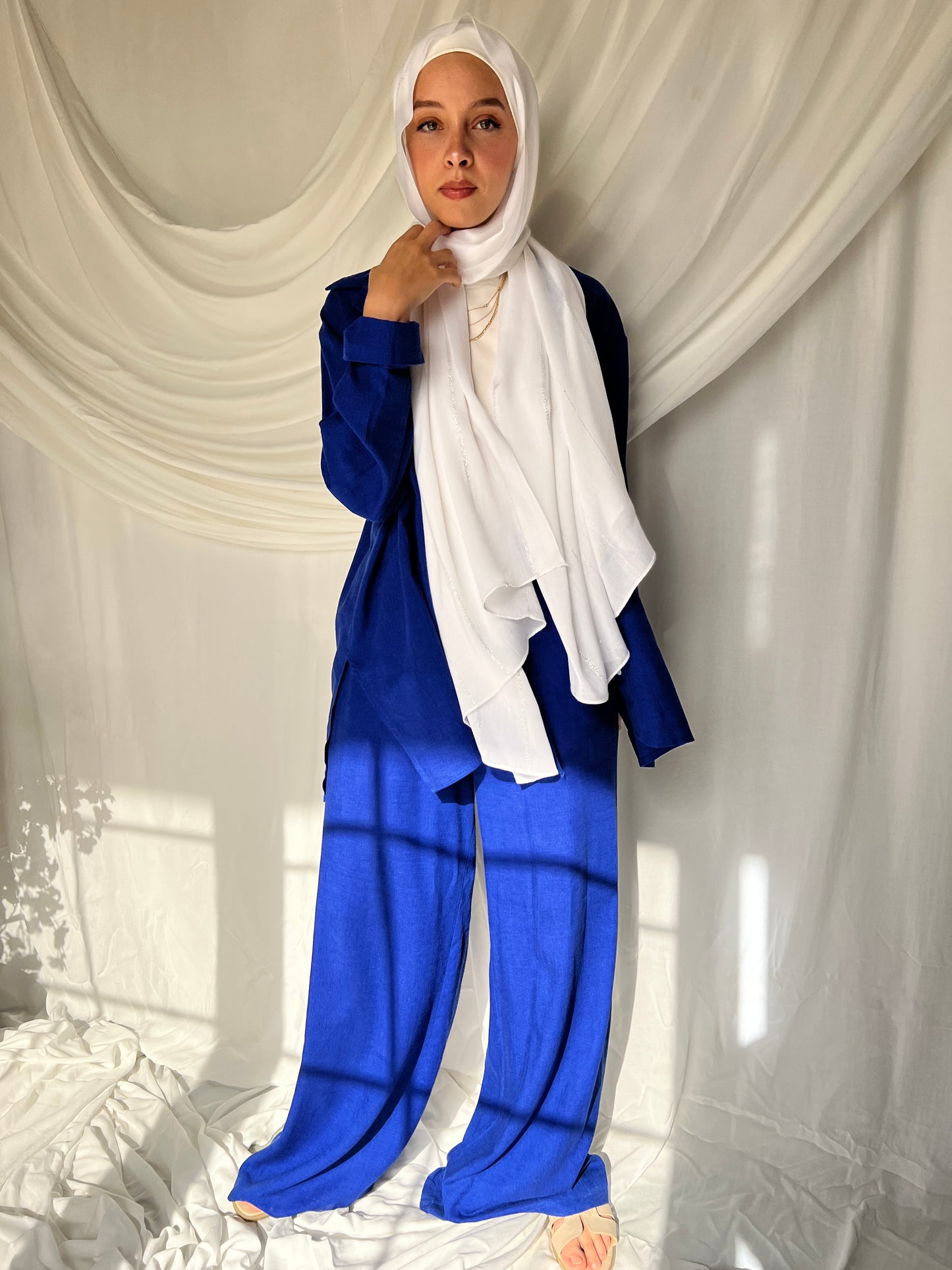 Simple sophistication Linen Set -Blue