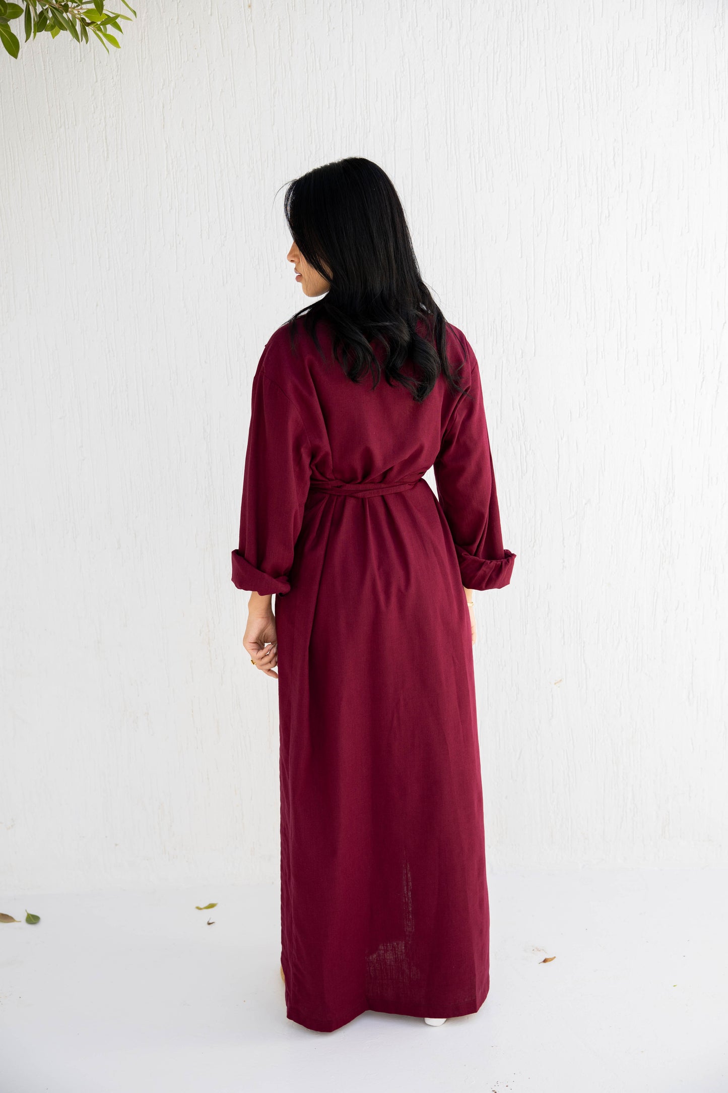Shirt Dress -Wine Elegance