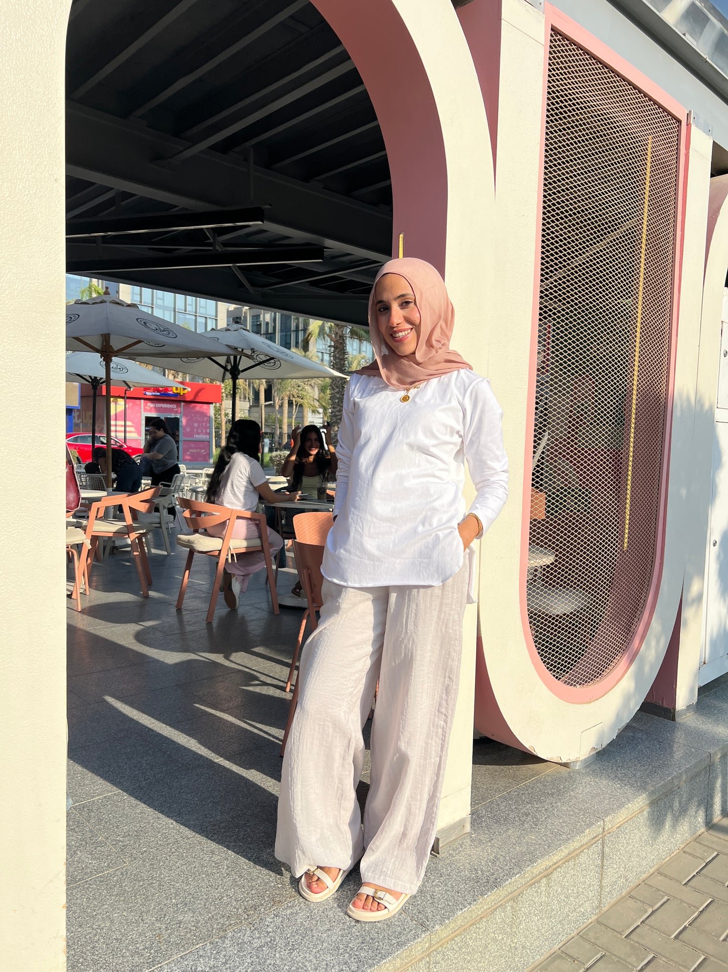White Sleeved Basic Tee