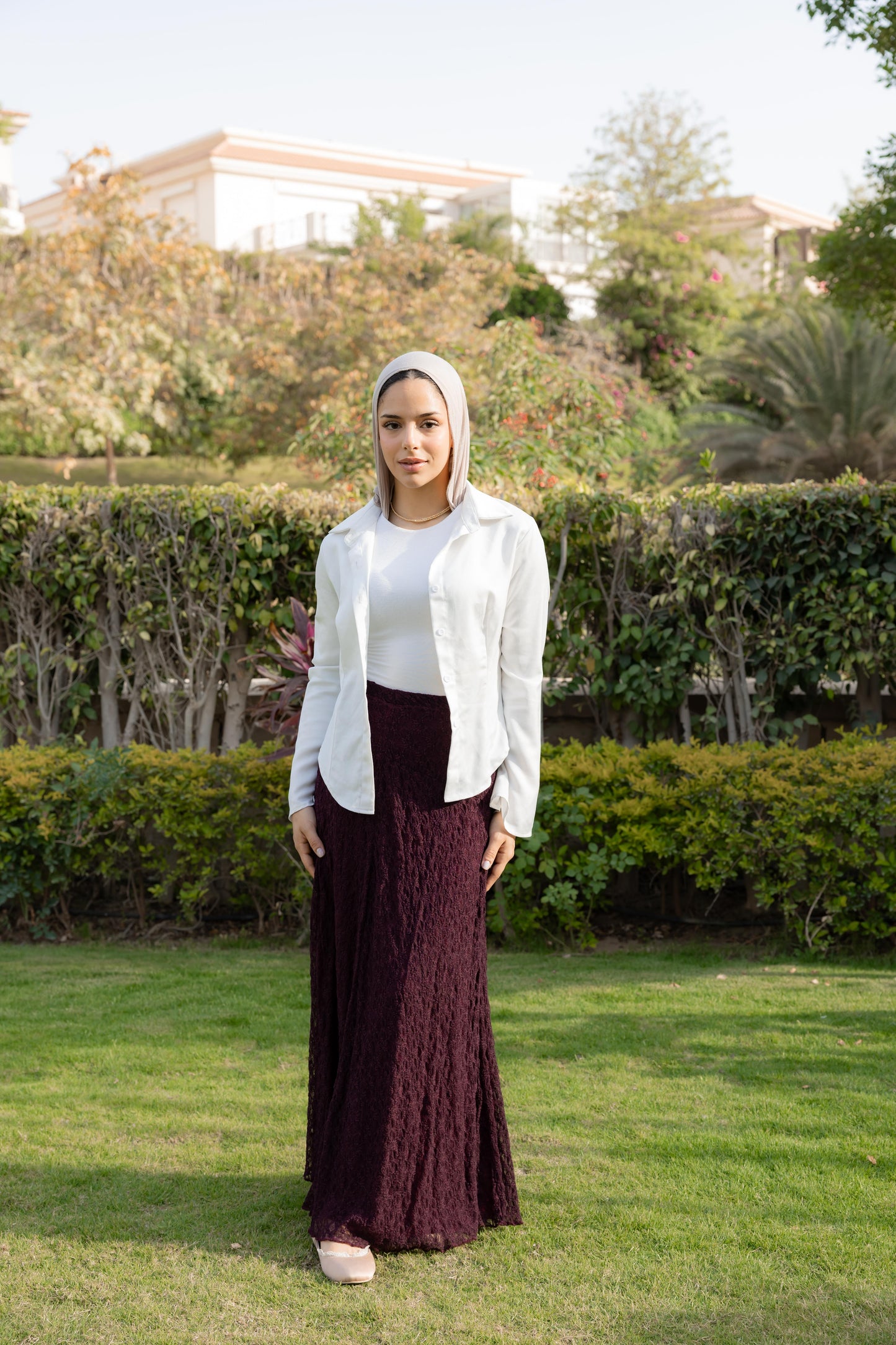 Moonflower Lace Skirt Wine