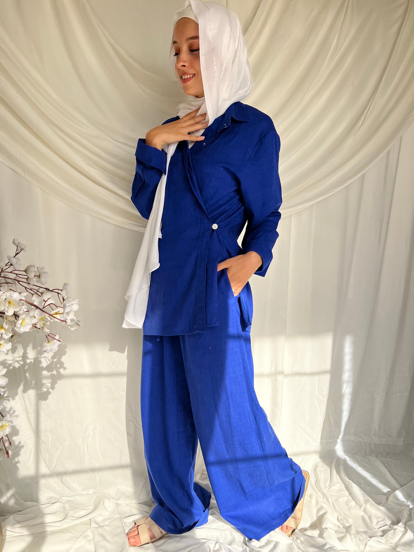 Simple sophistication Linen Set -Blue