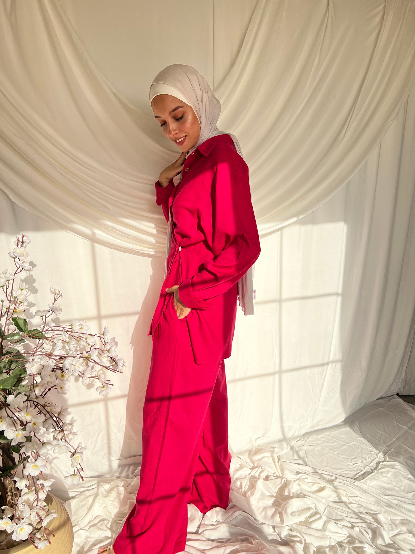 Simple sophistication Linen Set - Cherry