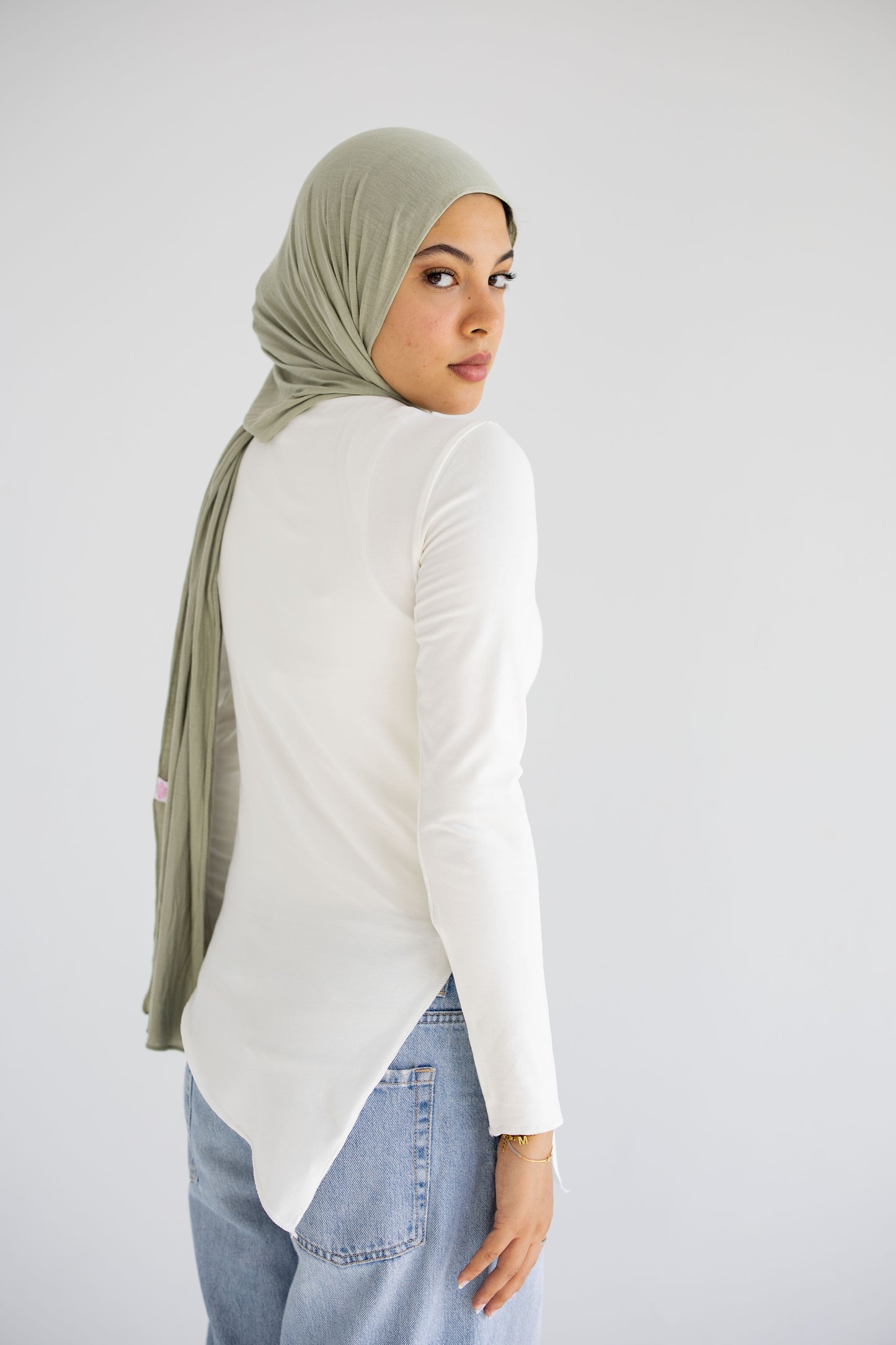 Offwhite Sleeved Asymmetrical Tee
