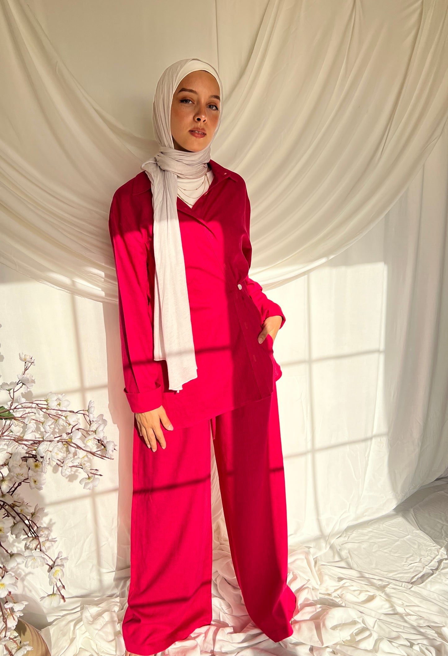Simple sophistication Linen Set - Cherry