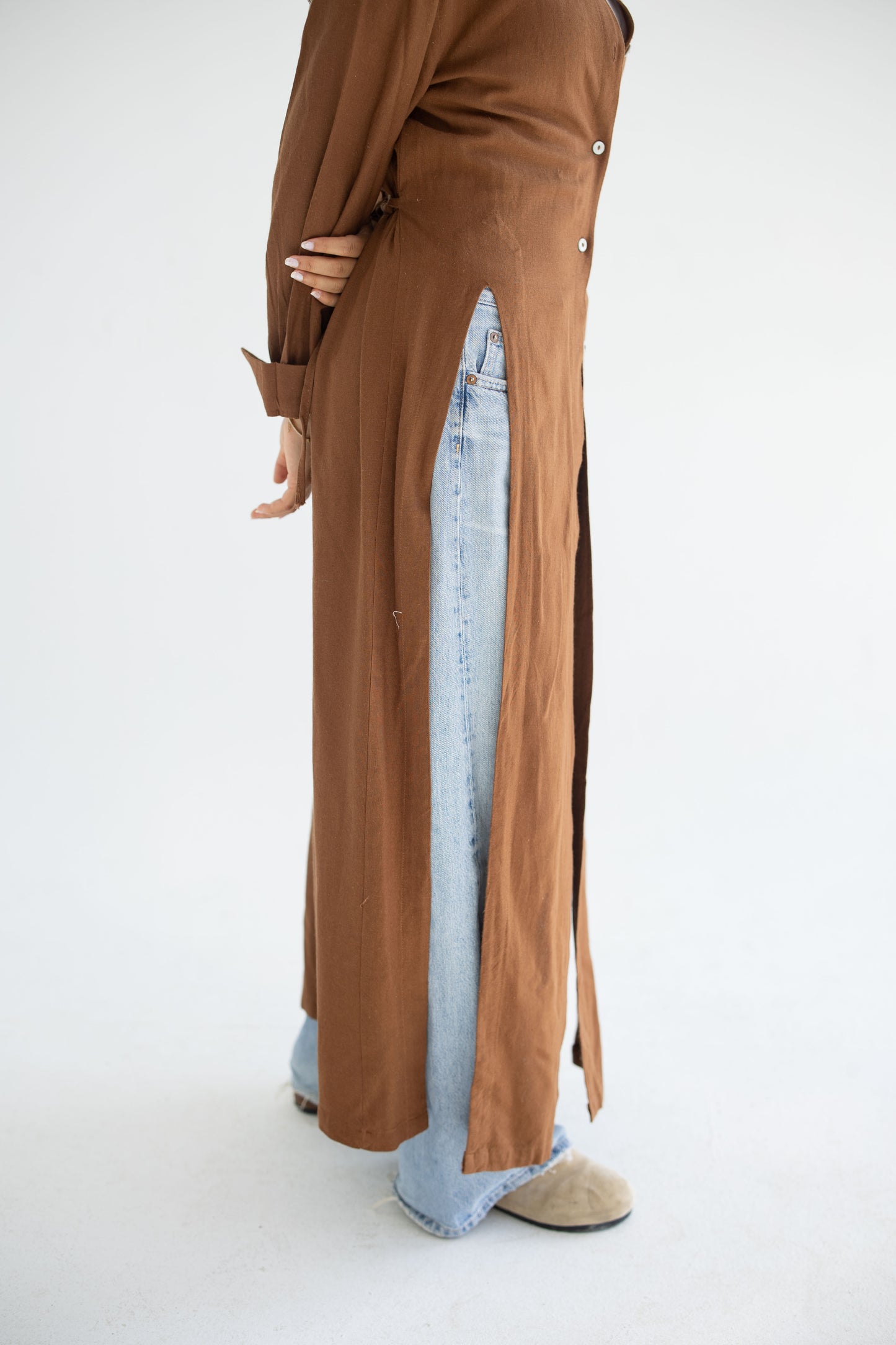 Shirt Dress -Coffee