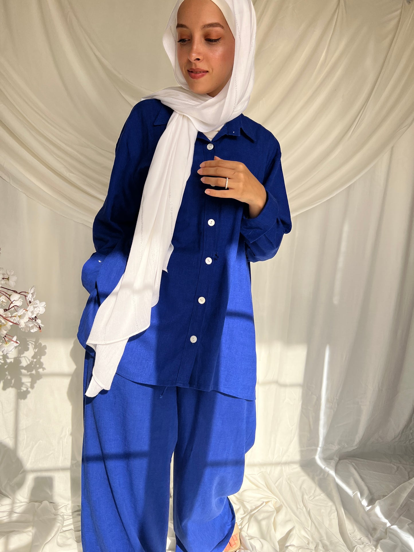 Simple sophistication Linen Set -Blue