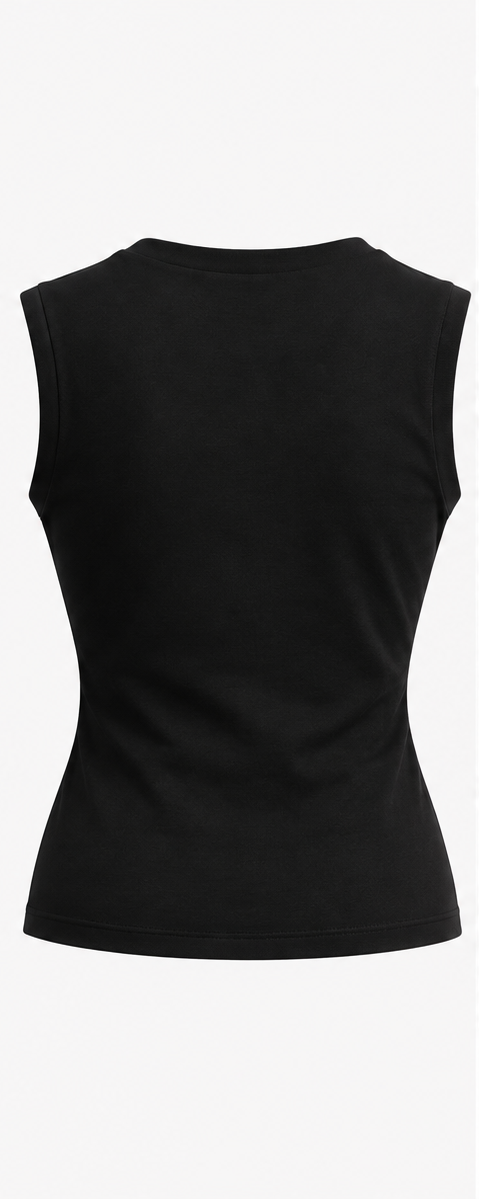 Sleeveless Fitted Top Black