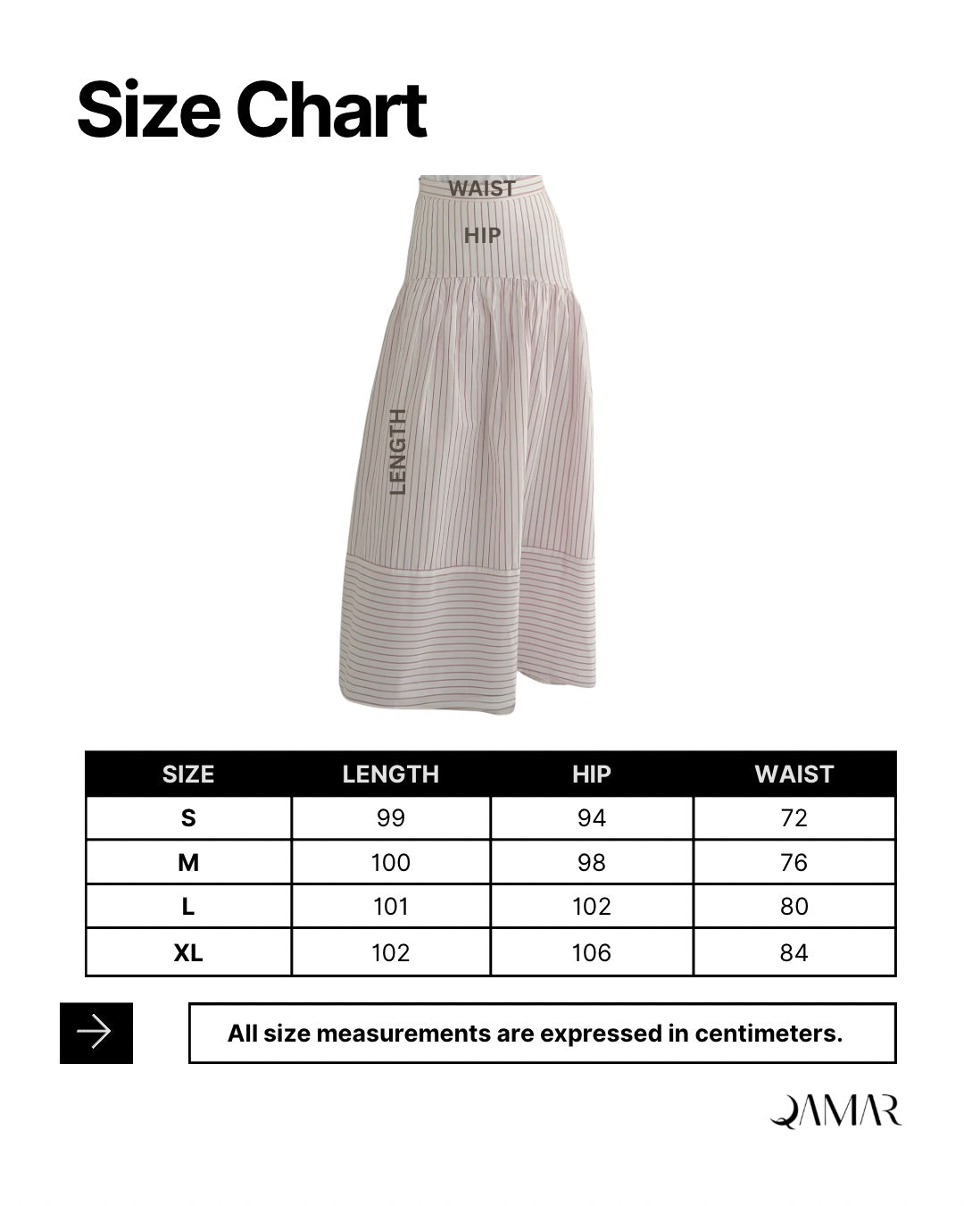 Wave Stripped Skirt