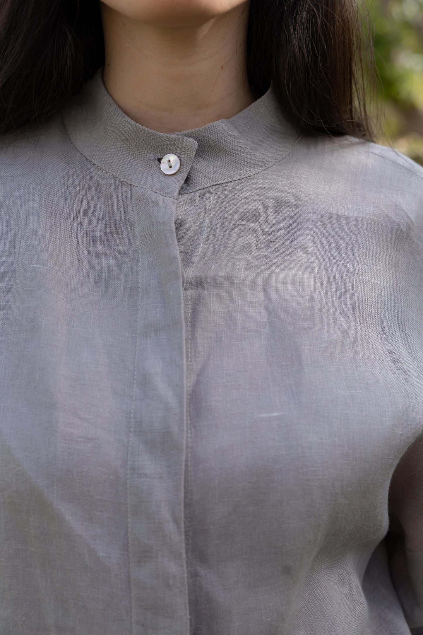 Truffle Mushroom Linen Bomber Jacket