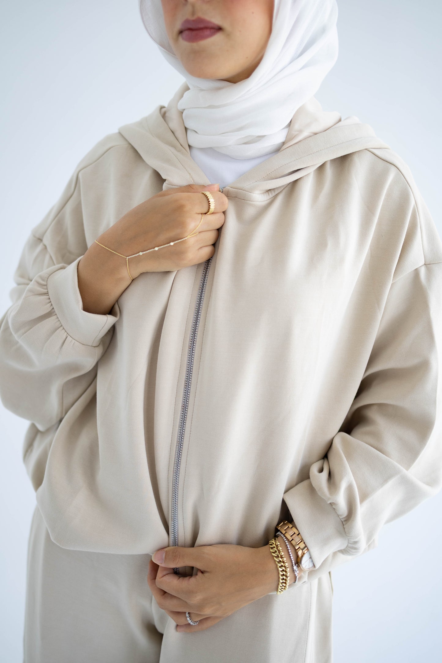 Beige Relaxed Cotton Lounge Set