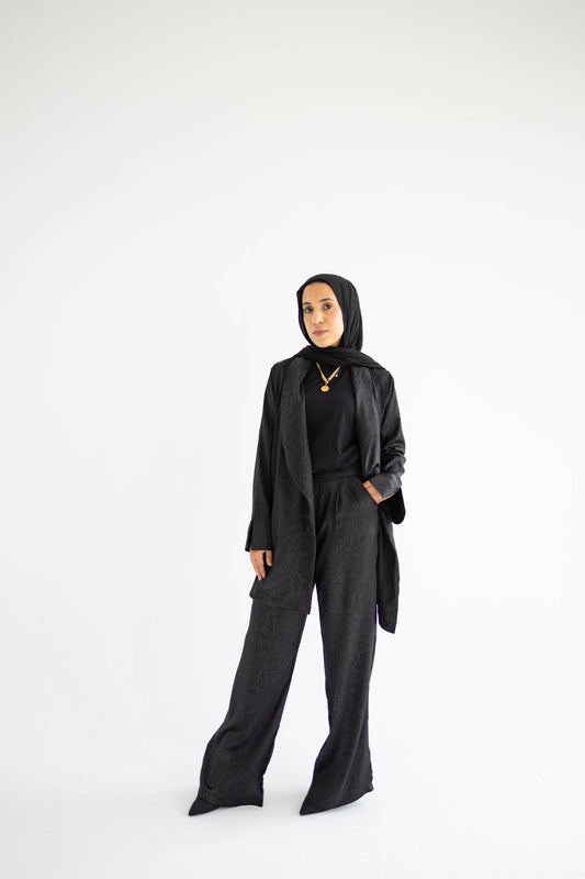 Black Snake Satin Blazer