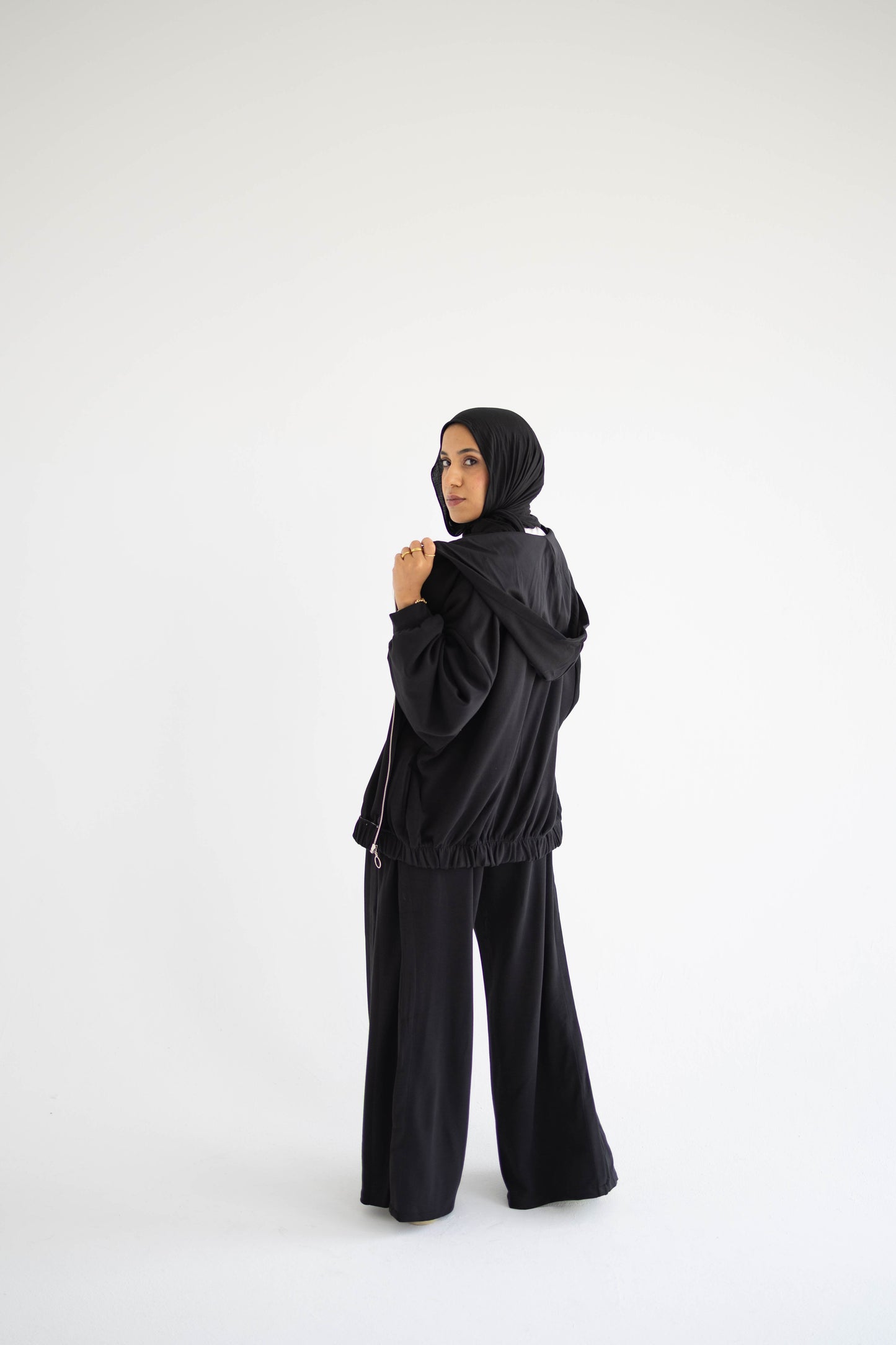 Black Relaxed Cotton Lounge Set