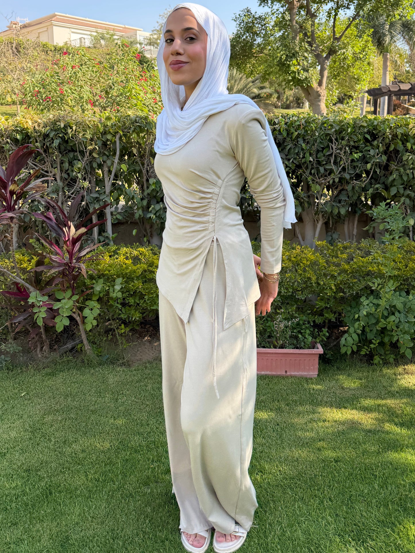 Cream Drawstring Everyday Set
