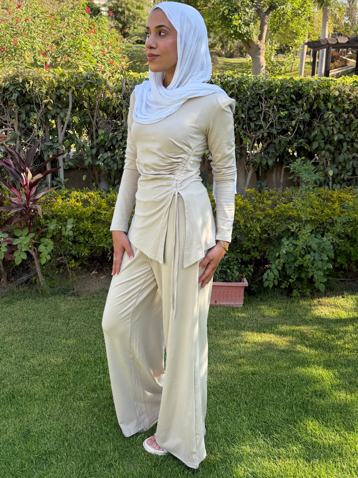 Cream Drawstring Everyday Set