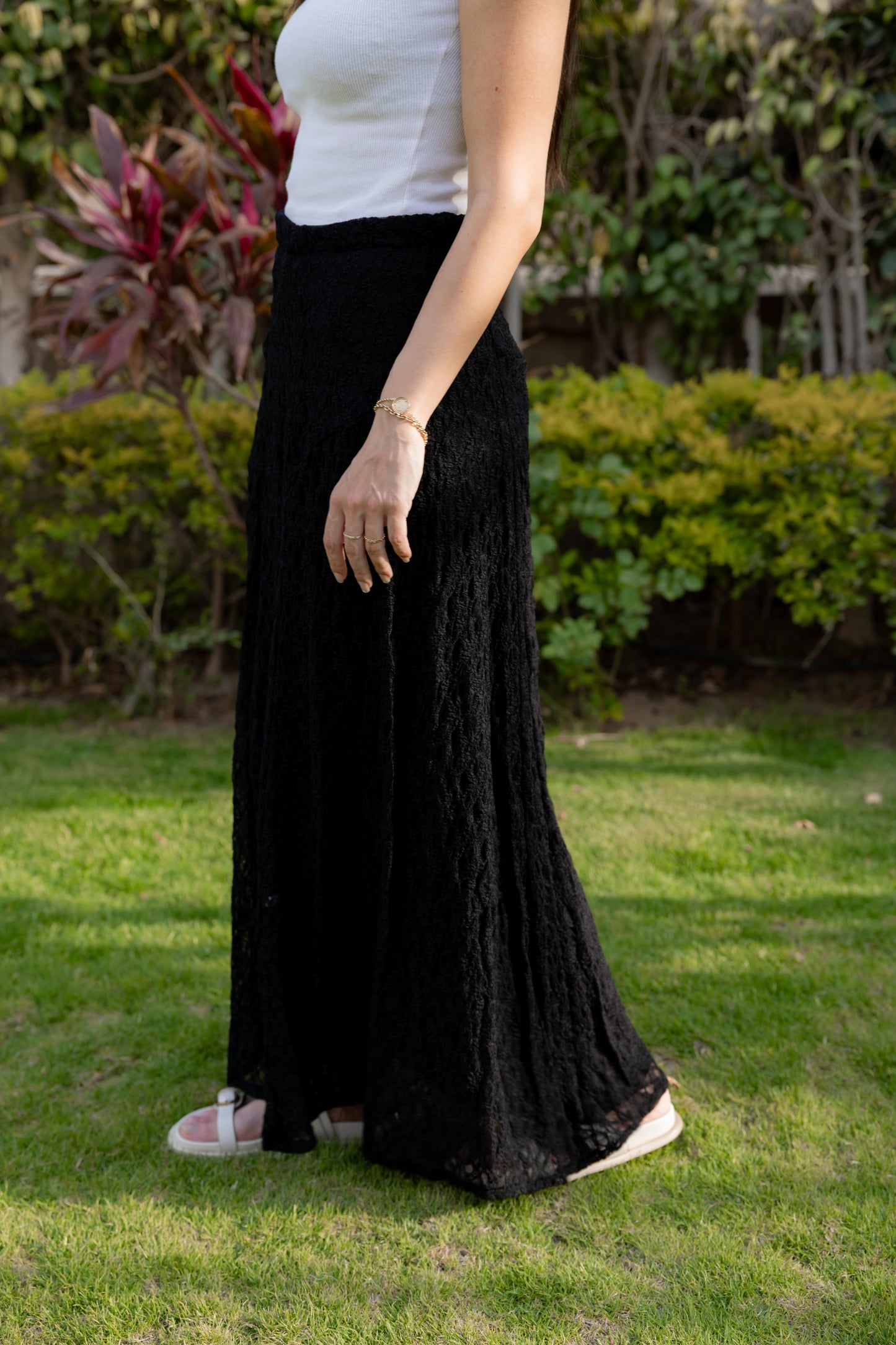 Moonflower Lace Skirt Black