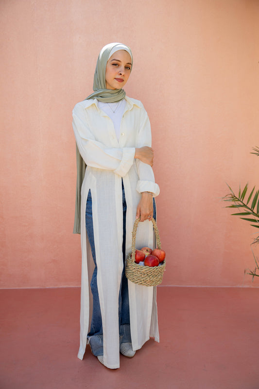 Shirt Dress -Creamy Serenity
