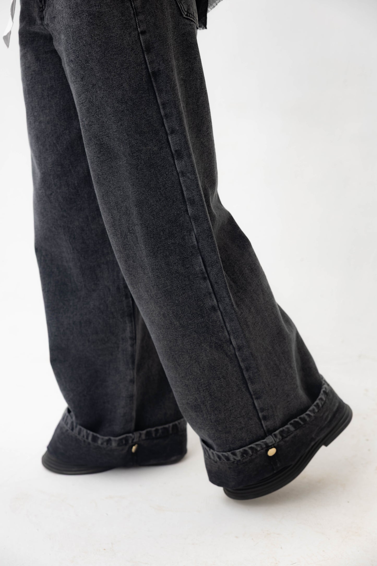 Charcoal Denim Wide-leg jeans