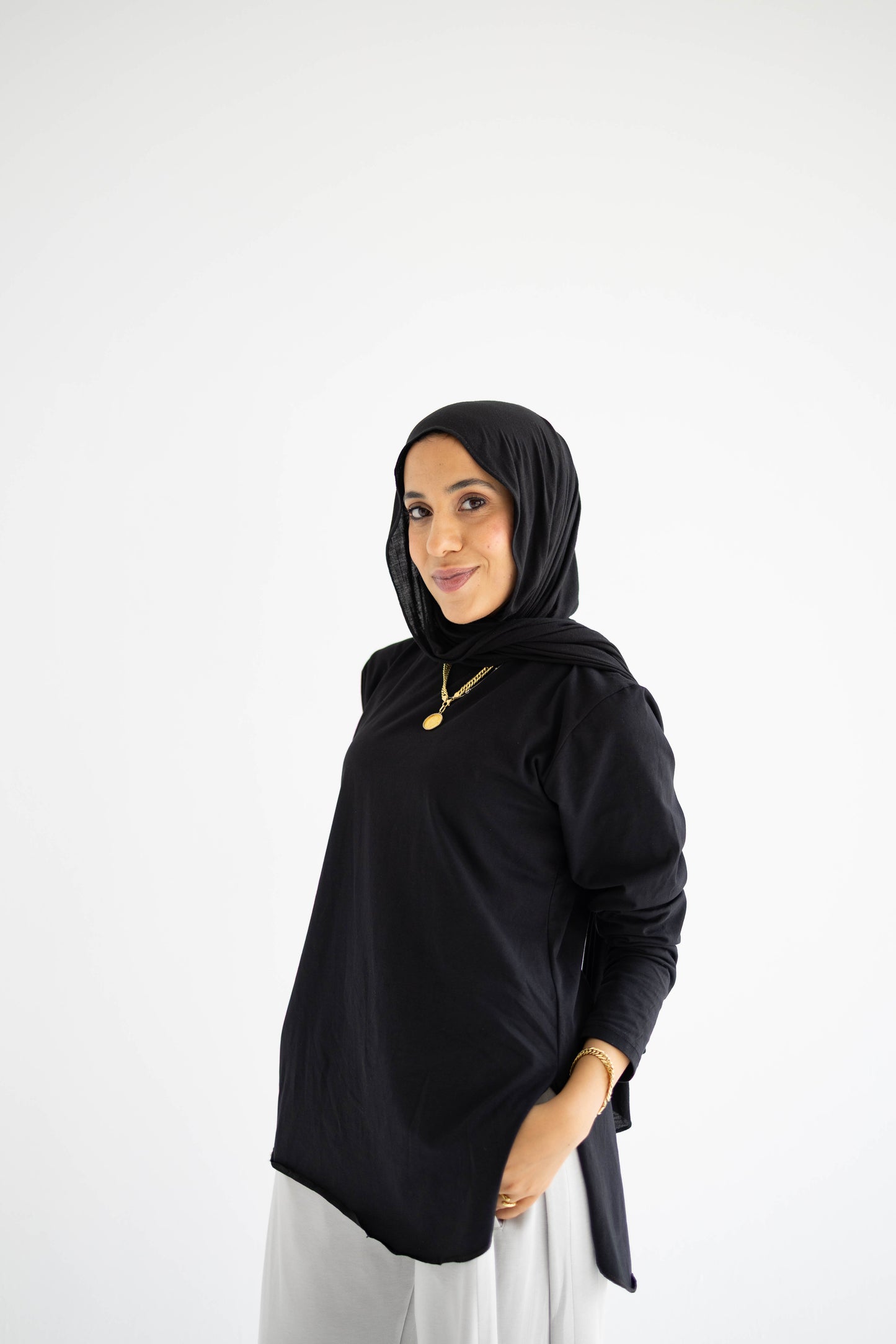 Black Sleeved Basic Tee