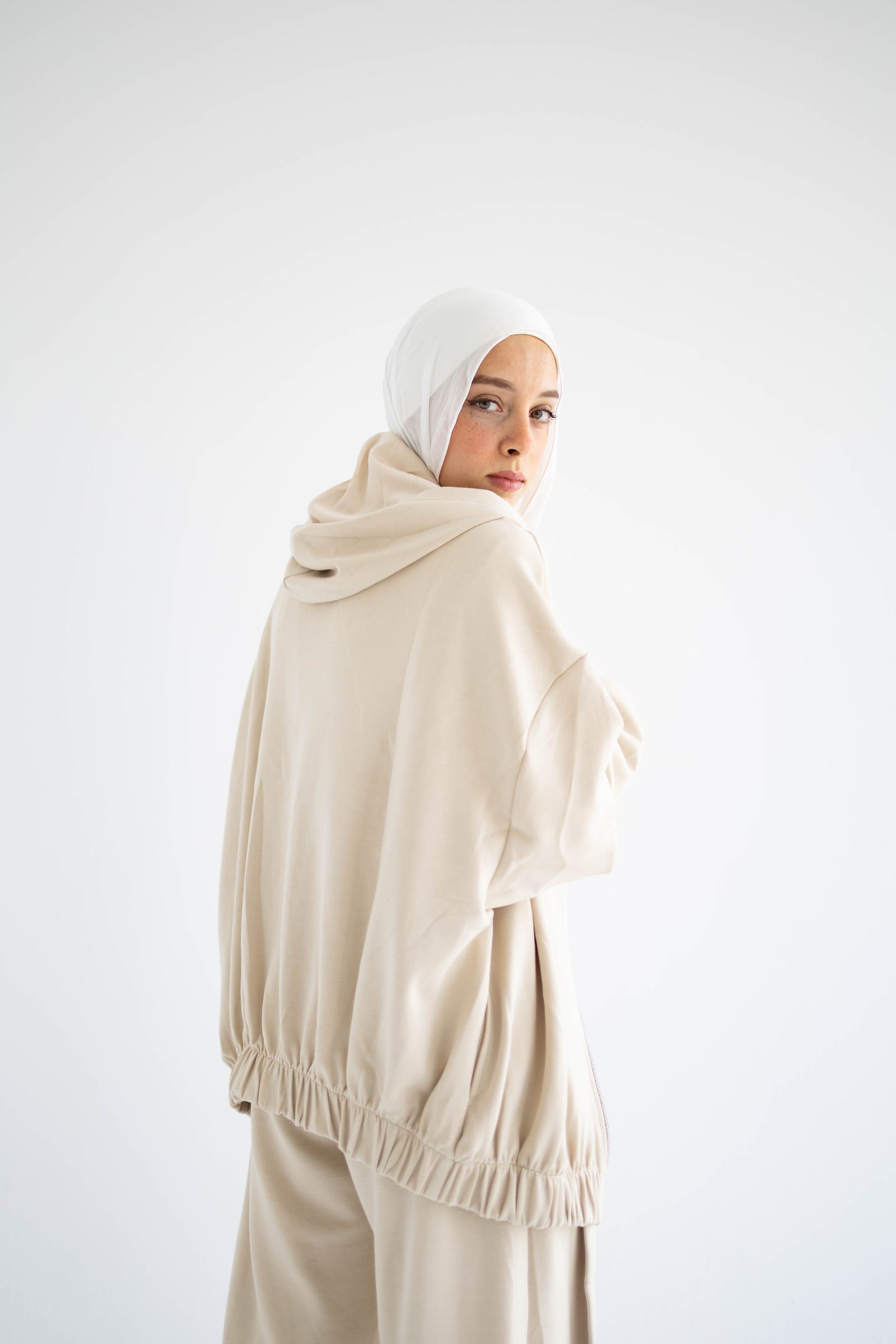 Beige Relaxed Cotton Lounge Set