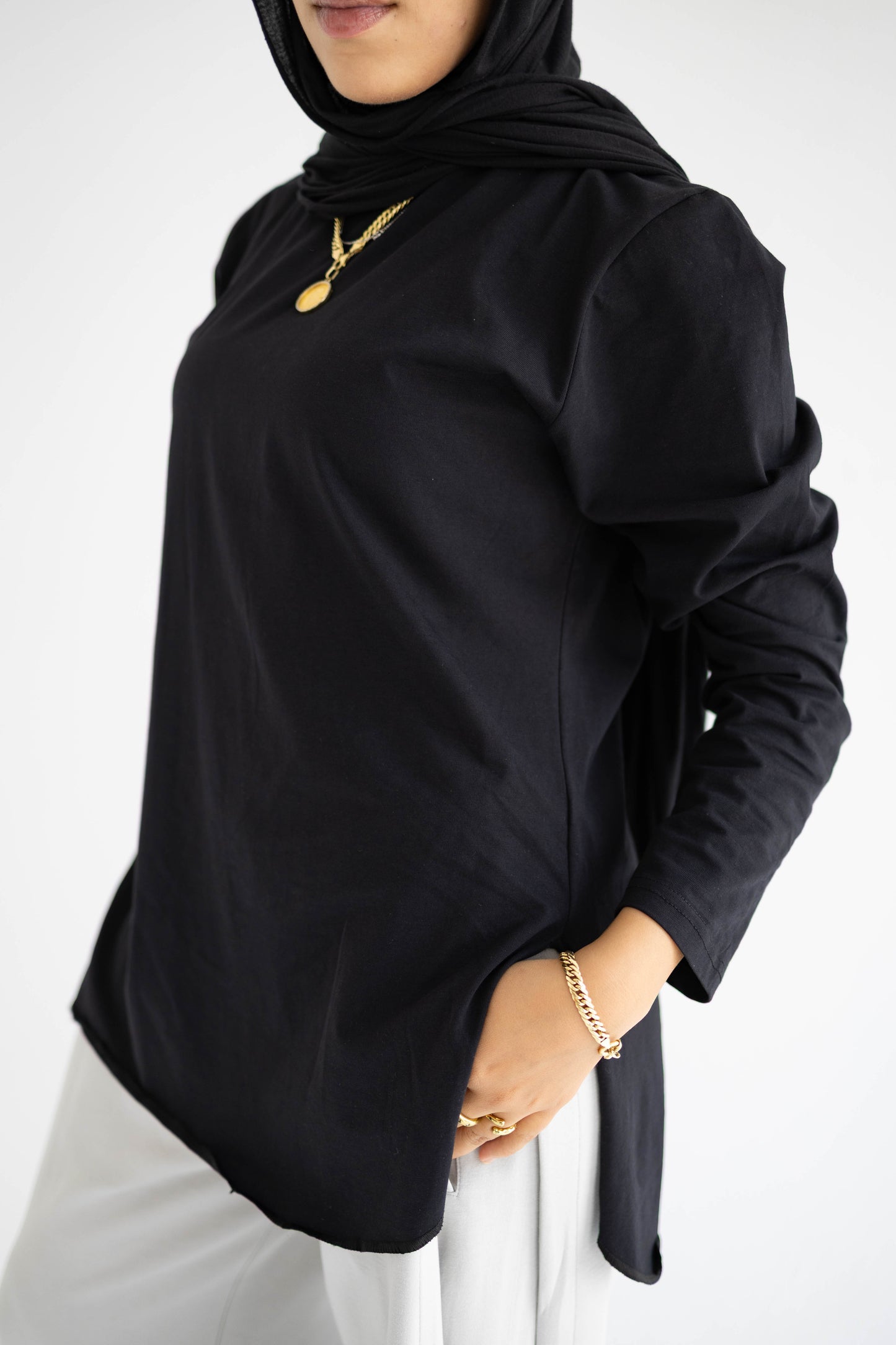 Black Sleeved Basic Tee