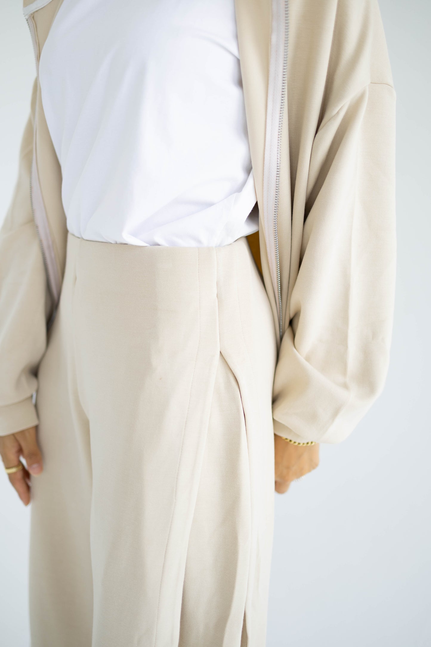 Beige Relaxed Cotton Lounge Set