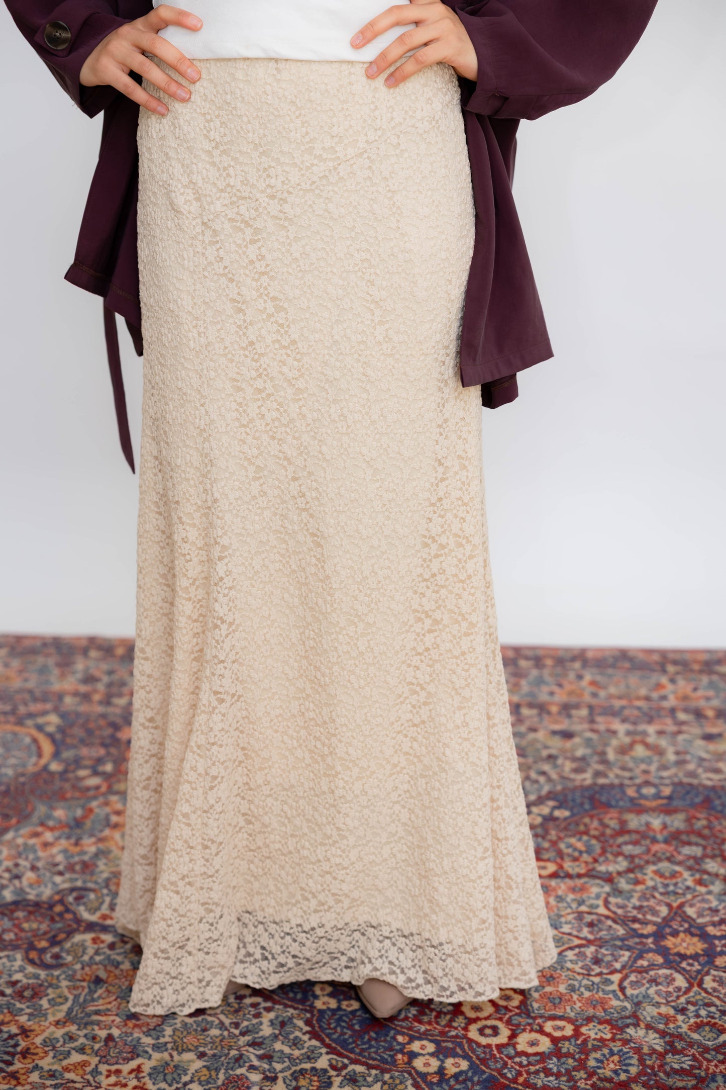 Moonflower Lace Skirt Creme