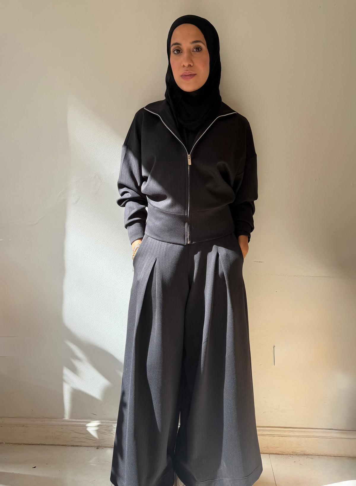 Stripped Modal Relaxed Set Black