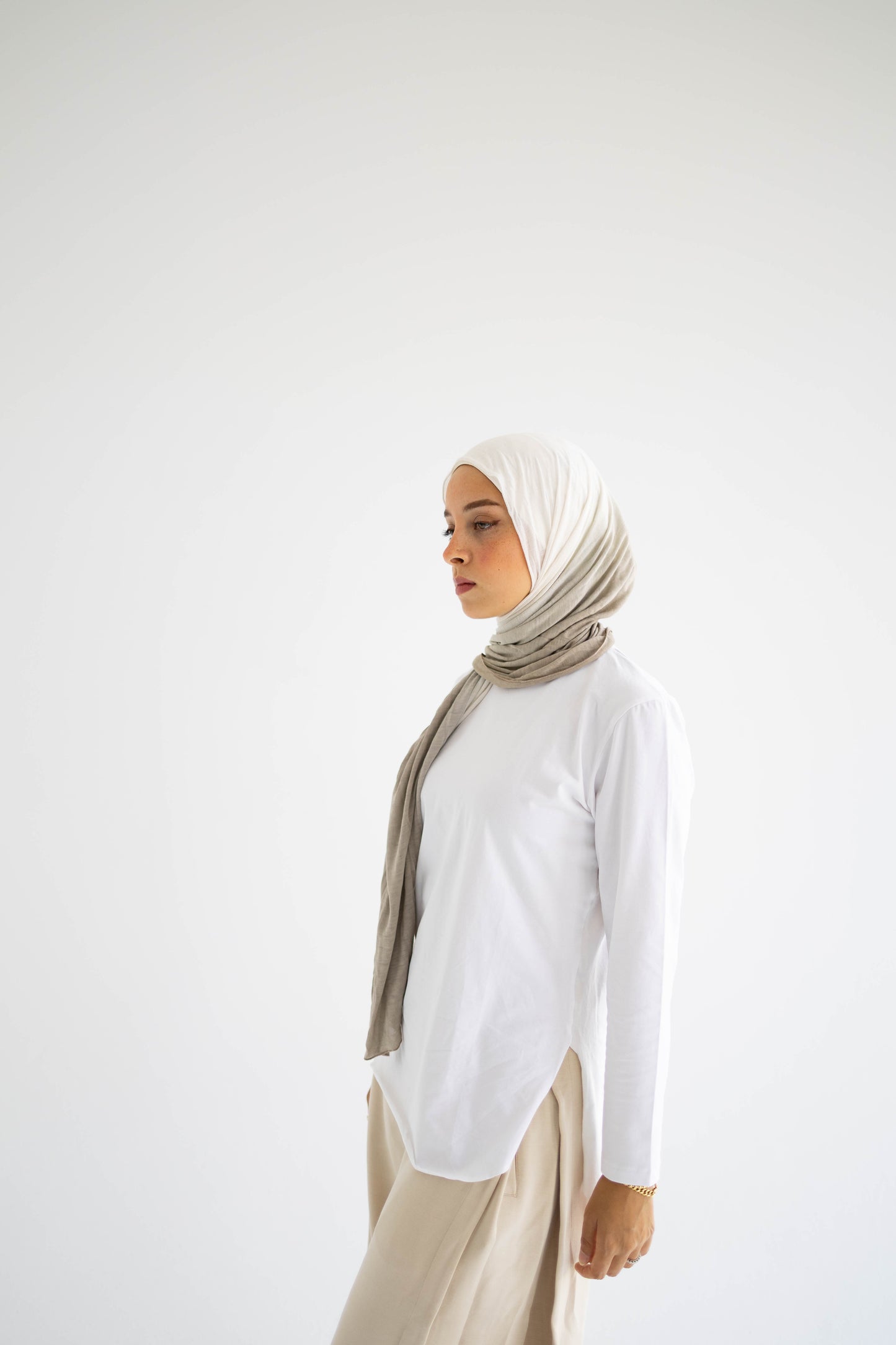 White Sleeved Basic Tee