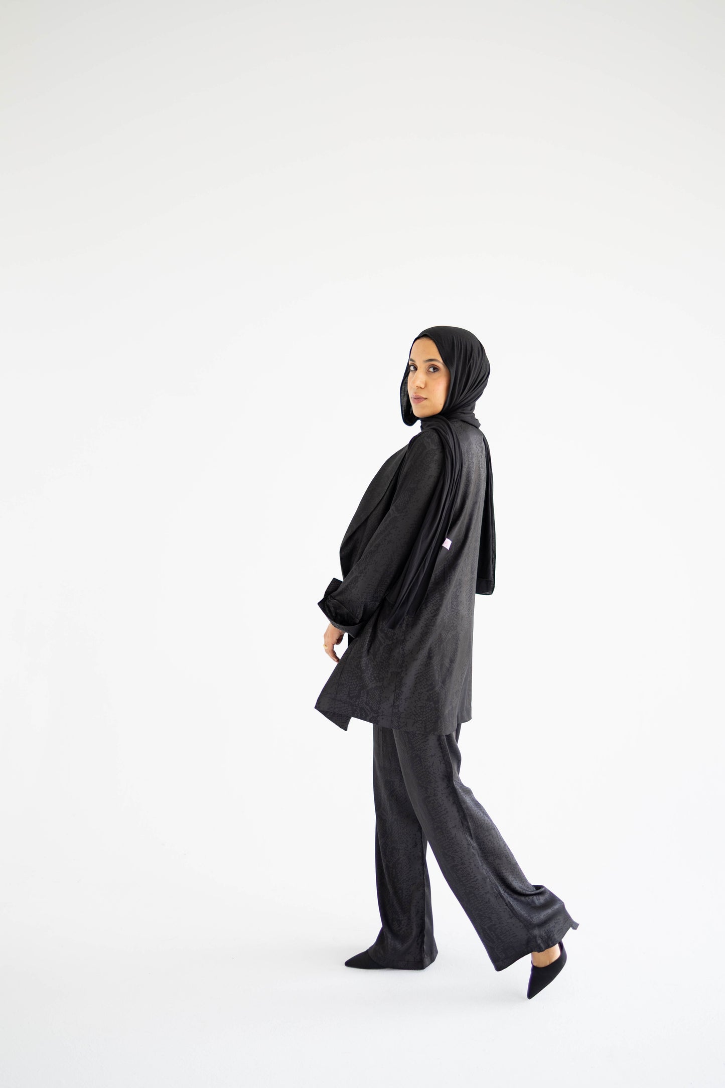 Black Snake Satin Blazer