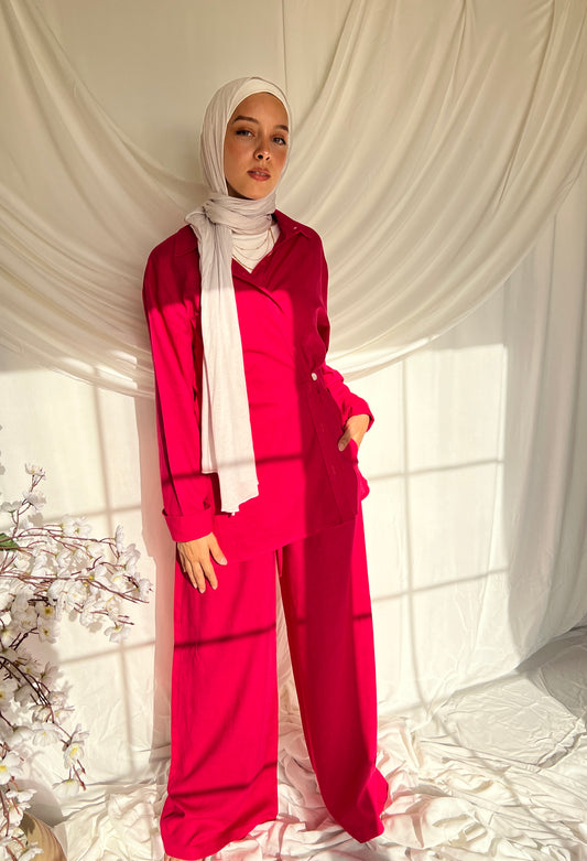 Simple sophistication Linen Set - Cherry