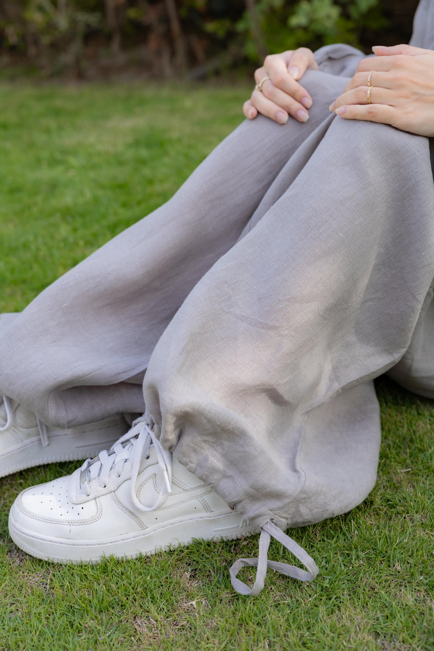 Truffle Mushroom Linen Wide  X Ballon Leg Pants