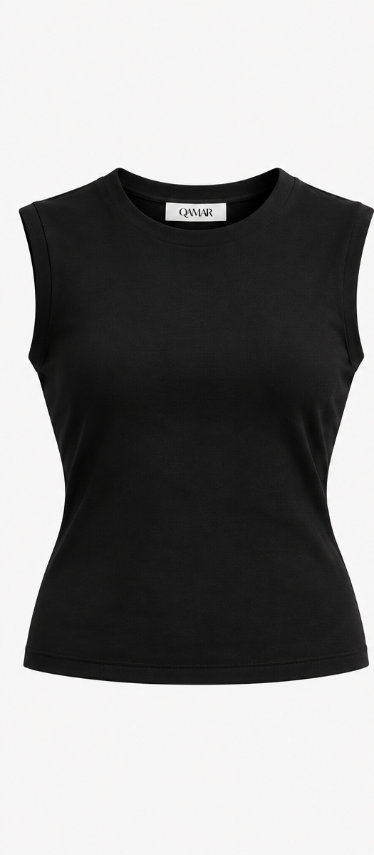 Sleeveless Fitted Top Black